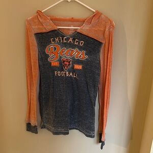 Distressed Chicago Bears Orange and Blue Hoodie